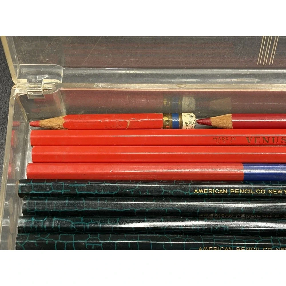 Lot Of 17 Vintage American Pencil Venus Unique Drawing H/2H/HB/Red/1207/1211